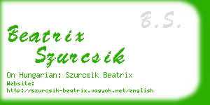 beatrix szurcsik business card